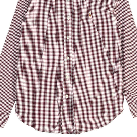 Age 9-11 Ralph Lauren Checked Shirt - Medium Burgundy Cotton