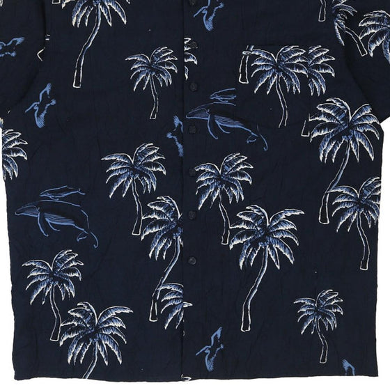 Vintage navy Point Zero Hawaiian Shirt - mens large