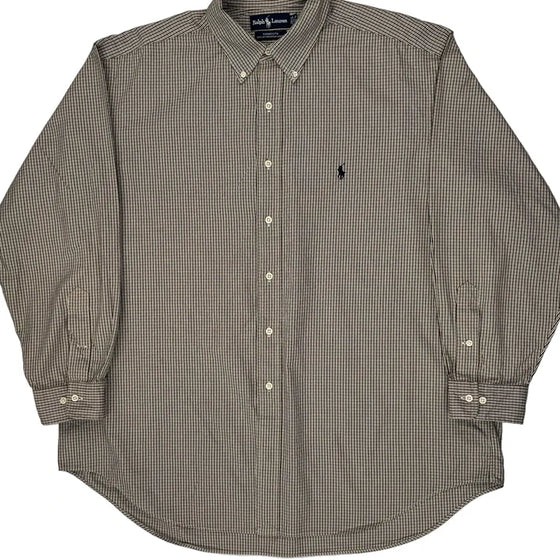 Ralph Lauren Checked Shirt - 2XL Brown Cotton