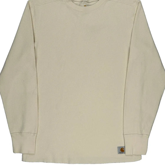 Carhartt Long Sleeve T-Shirt - Large Cream Cotton