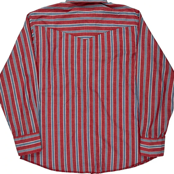 Western Wrangler Striped Shirt - Large Red Cotton