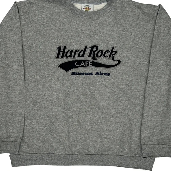 Buenos Aires Hard Rock Cafe Graphic Sweatshirt - Large Grey Cotton