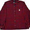 Loose Fit Rugged Flex Carhartt Checked Flannel Shirt - XL Red Cotton