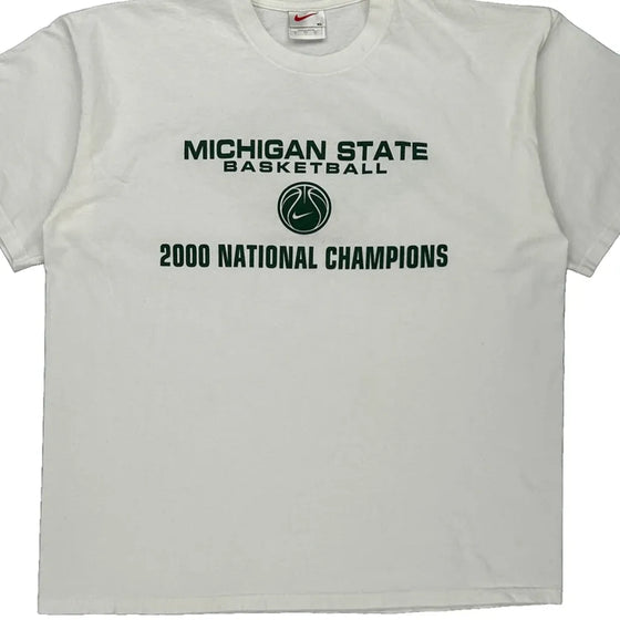 Michigan State Basketball Nike College T-Shirt - XL White Cotton