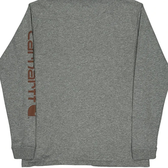 Carhartt Long Sleeve T-Shirt - Small Grey Cotton Blend