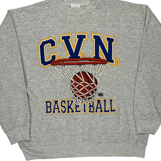 Basketball Tultex Graphic Sweatshirt - Large Grey Cotton Blend