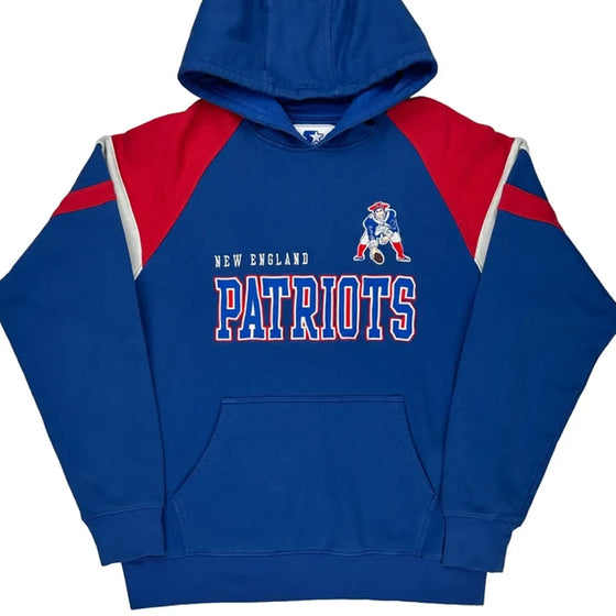 New England Patriots Starter Graphic Hoodie - Large Blue Cotton Blend