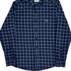 Slim Fit Lacoste Checked Shirt - XL Navy Cotton