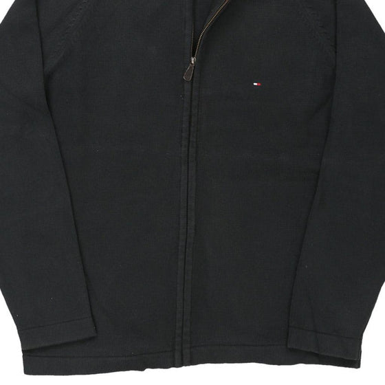 Vintage black Tommy Hilfiger Zip Up - mens large