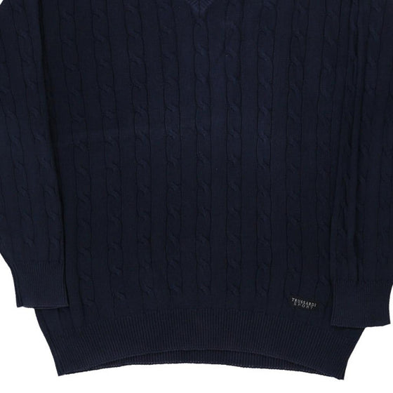 Vintage navy Trussard Sport Jumper - mens large