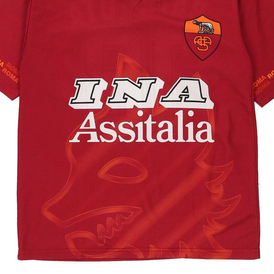 Vintage red AS Roma Replica Football Shirt - mens x-small