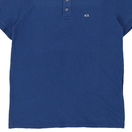 Pre-Loved blue Armani Exchange Polo Shirt - mens medium