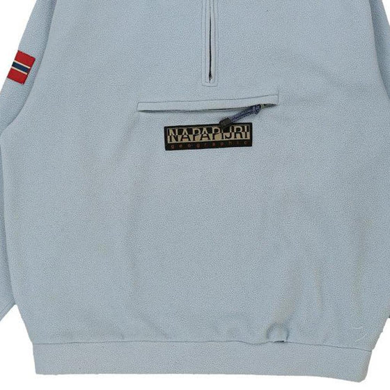 Napapijri Spellout 1/4 Zip - XL Blue Cotton