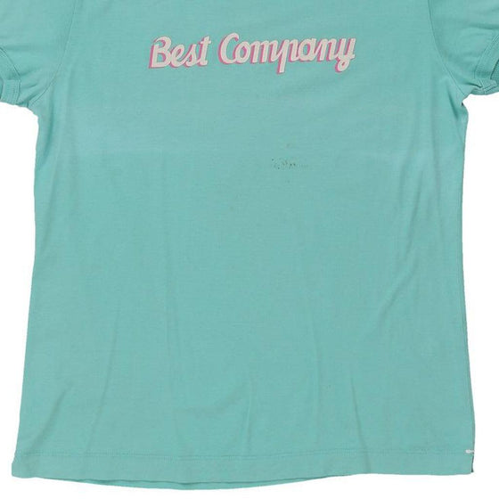 Best Company Spellout T-Shirt - Small Blue Cotton