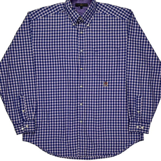 Tommy Hilfiger Checked Shirt - Large Blue Cotton