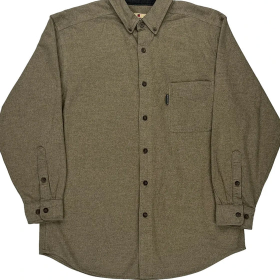 Woolrich Collared Shirt - Large Brown Cotton Blend