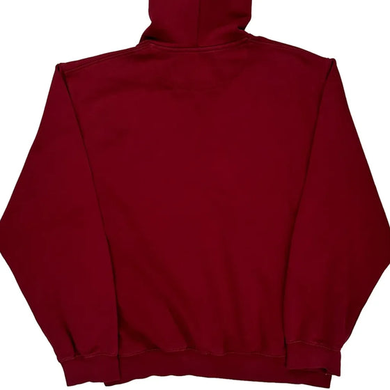 Nike Logo Nike Spellout Hoodie - Large Burgundy Cotton Blend