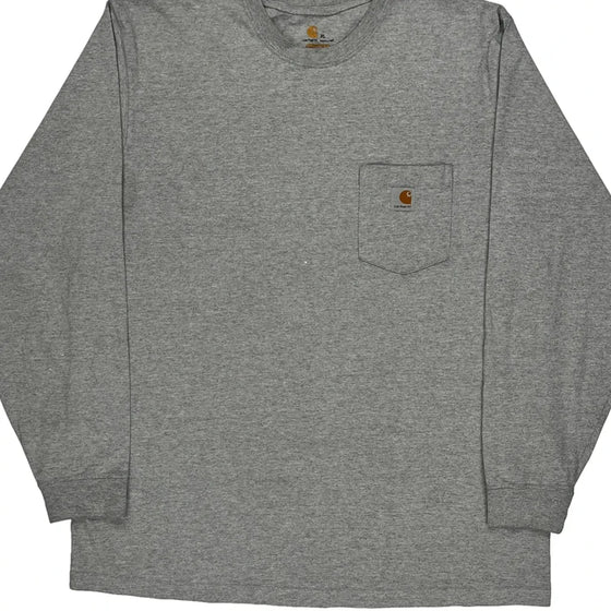 Pocket Carhartt Long Sleeve T-Shirt - XL Grey Cotton