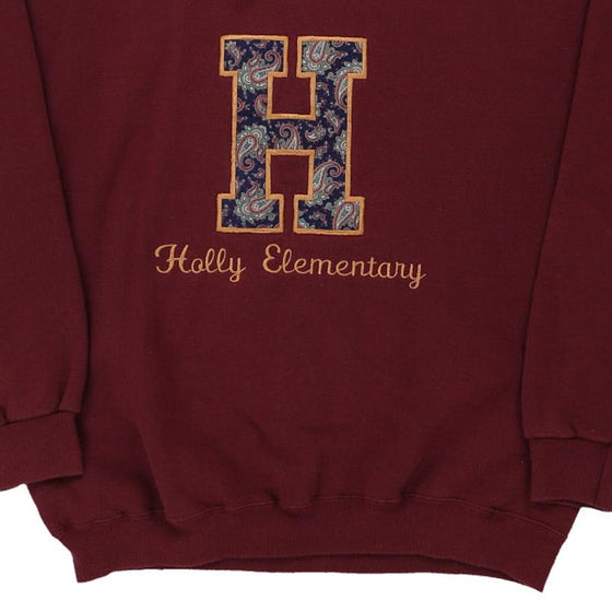 Vintage burgundy Holly Elementary Lee Sweatshirt - mens x-large