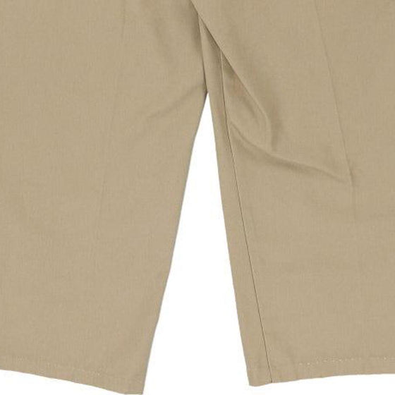 Dickies Trousers - 38W 26L Khaki Polyester Blend - Thrifted.com