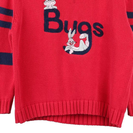 Vintage red Age 12-13 Bugs Bunny Warner Bros Jumper - boys large