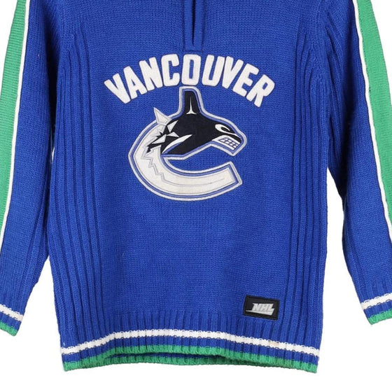 Vintage blue Age 8 Vancouver Canucks Nhl 1/4 Zip - boys small