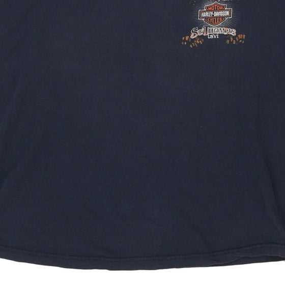 Vintage navy St Thomas Harley Davidson Top - womens x-large