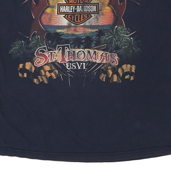 Vintage navy St Thomas Harley Davidson Top - womens x-large