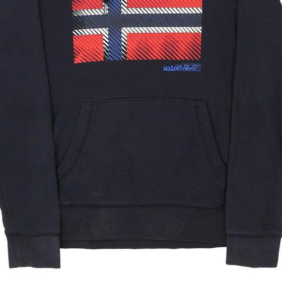 Vintage navy Napapijri Hoodie - mens small