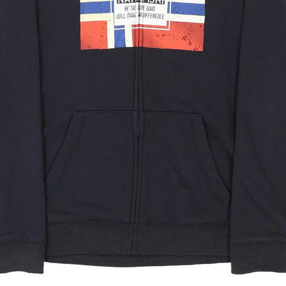 Vintage navy Napapijri Hoodie - mens medium