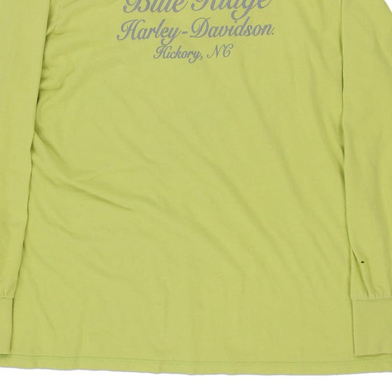 Vintage green Hickory, NC Harley Davidson Long Sleeve T-Shirt - womens x-large