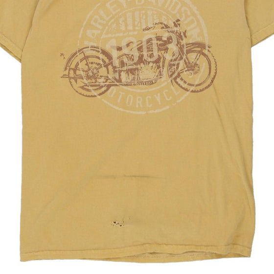 Vintage yellow Dubuque. IA Harley Davidson T-Shirt - mens small