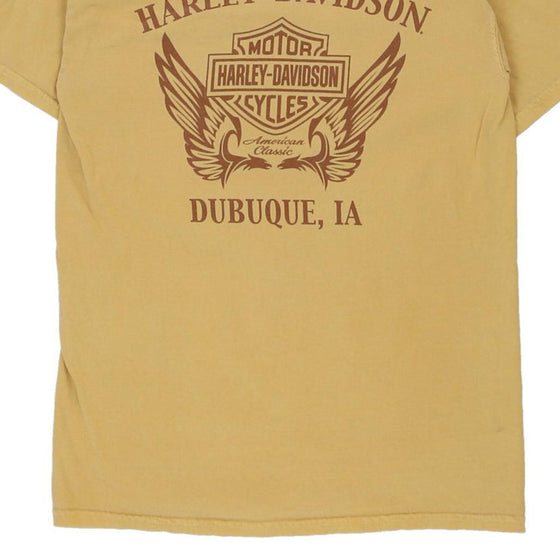 Vintage yellow Dubuque. IA Harley Davidson T-Shirt - mens small