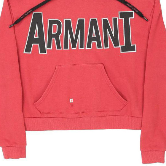 Armani Exchange Spellout Hoodie - Small Pink Cotton Blend