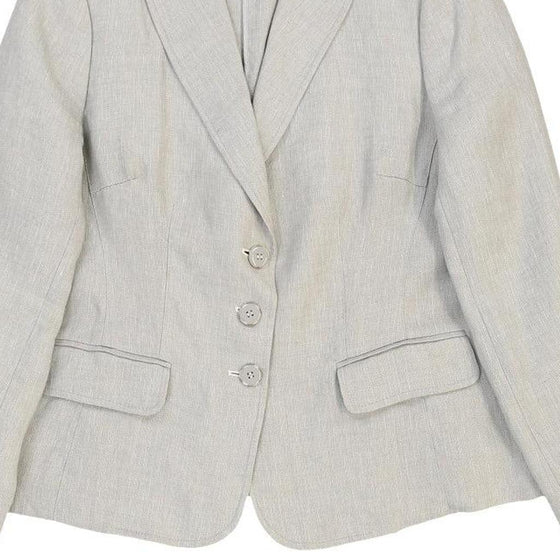 Blue Les Copains Blazer - Large Grey Linen