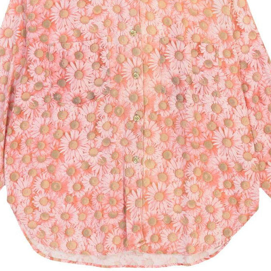 Moschino Jeans Floral Shirt - Large Pink Cotton