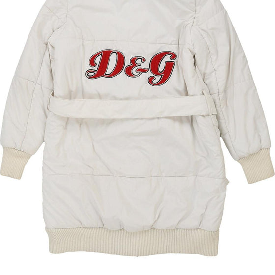 Age 14 Dolce & Gabbana Spellout Puffer - Medium White Polyester Blend