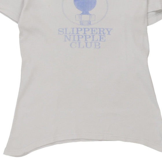 Vintage white 1980s Slippery Nipple Club T-Shirt - mens large