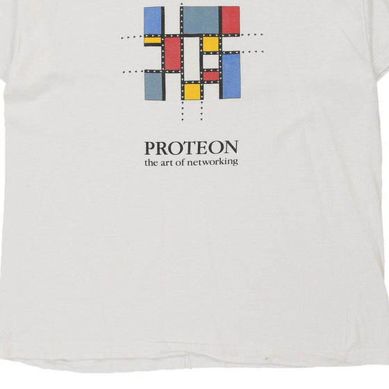 Vintage white Proteon T-Shirt - mens x-large