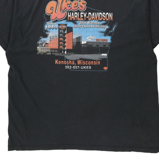 Vintage black Kenosha, Wisconsin Harley Davidson T-Shirt - mens xx-large