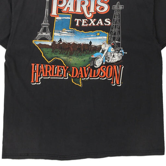 Vintage black Paris Texas Harley Davidson T-Shirt - mens x-large