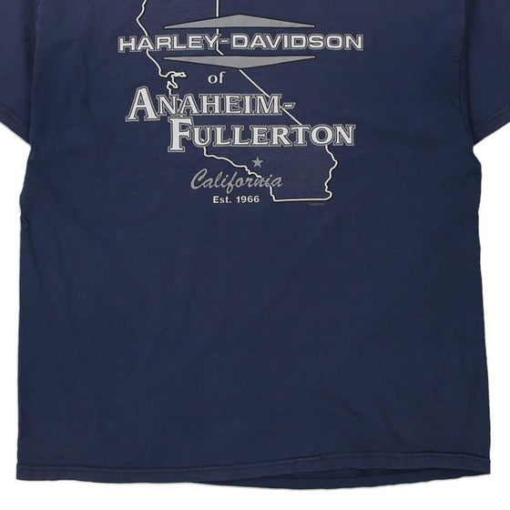 Vintage blue Anaheim Fullerton Harley Davidson T-Shirt - mens x-large