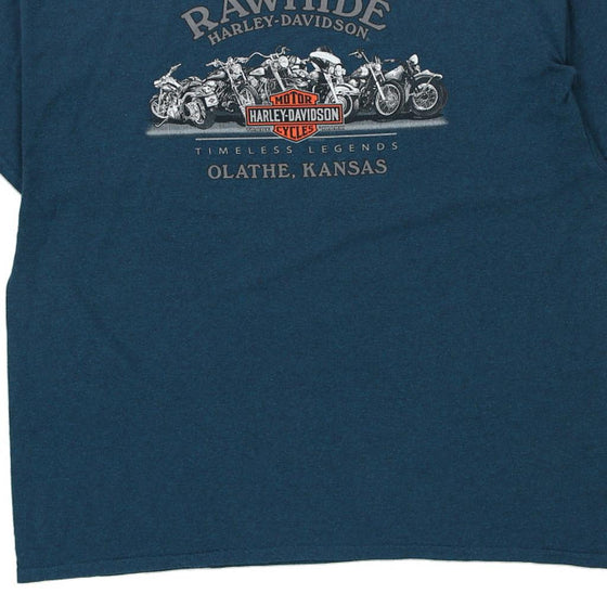 Vintage blue Olathe Kansas Harley Davidson T-Shirt - mens xx-large