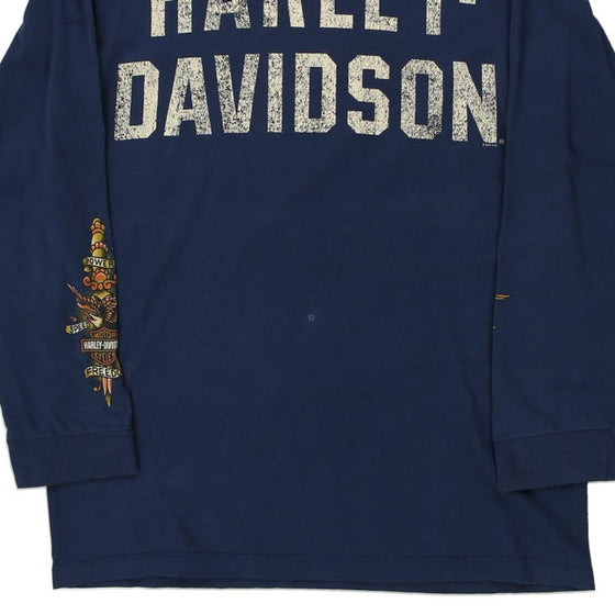 Vintage blue Madison, WI Harley Davidson Long Sleeve T-Shirt - mens large