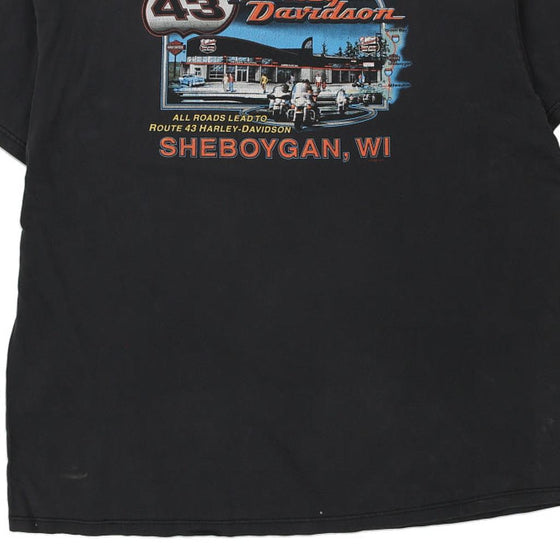 Vintage black Sheboygan, WI Harley Davidson T-Shirt - mens xxx-large