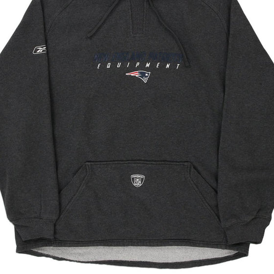 Vintage grey New England Patriots Reebok Hoodie - mens x-large