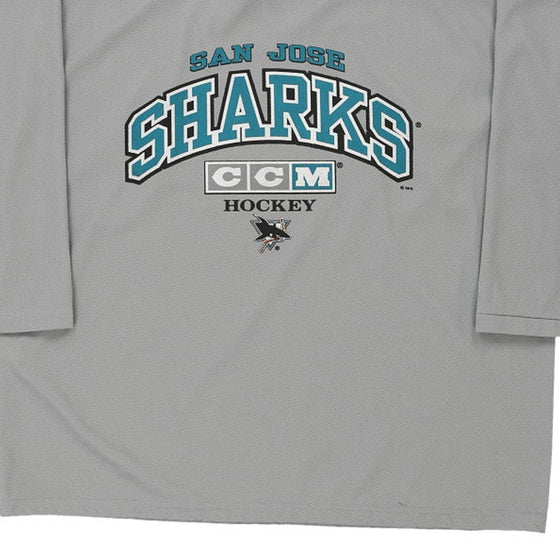 Vintage grey San Jose Sharks Ccm Jersey - mens large