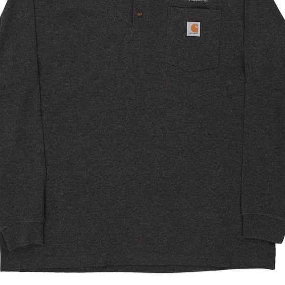 Pre-Loved grey Hallmark Carhartt Long Sleeve T-Shirt - mens x-large