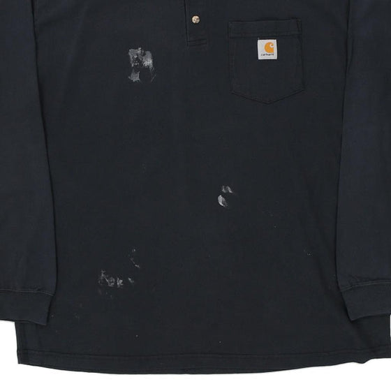 Pre-Loved navy Carhartt Long Sleeve T-Shirt - mens x-large