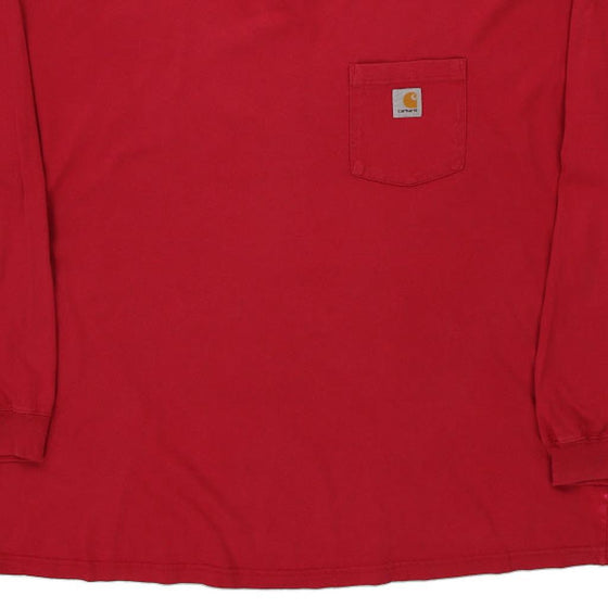 Pre-Loved red Carhartt Long Sleeve T-Shirt - mens xx-large